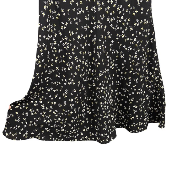 Bar III A-line Midi Skirt Black Yellow White Floral Women’s Size 2 Y2K - Picture 3 of 7